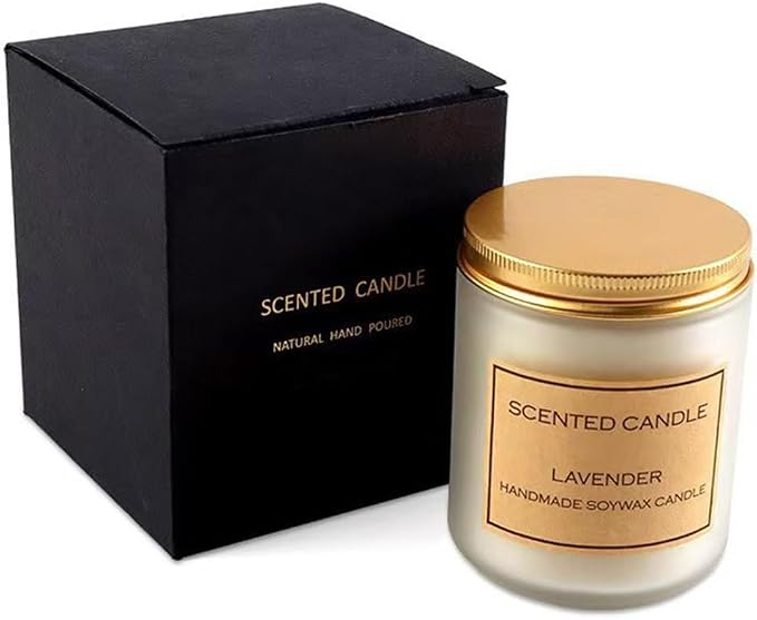 Lavender Lemon Scented Candle, Lavender Candle, Candles for Home Scented, Candles for Women, Natural Soy Wax, 7 OZ 40 Hours Burning