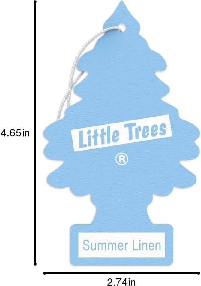 LITTLE TREES Car Air Freshener | Hanging Paper Tree for Home or Car | Summer Linen | 6 Pack