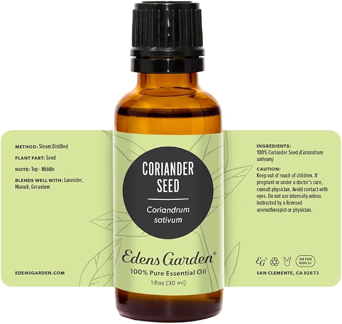 Edens Garden Coriander Seed Essential Oil- 100% Pure Premium Grade, Undiluted, Natural, Therapeutic, Aromatherapy, The Best for Diffuser, Skin, Candle, Kid Safe 30 ml (1 fl oz)
