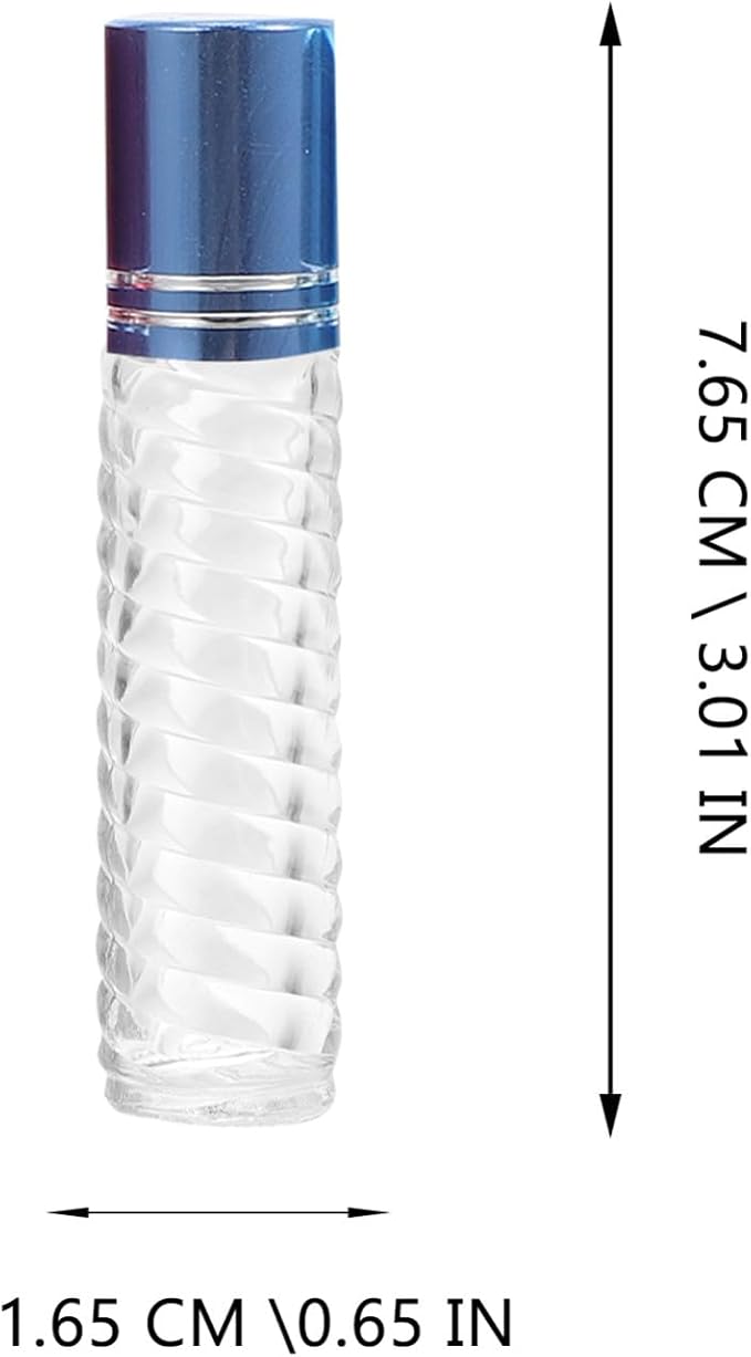 Housoutil 12pcs 5ml Glass Roll on Bottles Refillable Essential Oil Bottles with Caps Portable Mini Kit for Travel and Aromatherapy Use Random Color