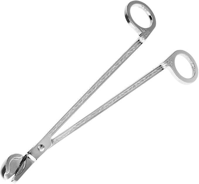 Changor Stainless Steel Candle Heart Clamp/Holder Wick Trimmer Scissors Tool for Home Use, Durable and RustResistant Candle Wick Scissors for Daily Life, 1 Piece, 6.9 * 2.3in, Black (Silver)