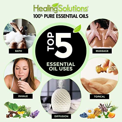 Healing Solutions 1 oz Lavender Essential Oil, Organic, Undiluted, Pure Lavender Oil for Skin & Hair