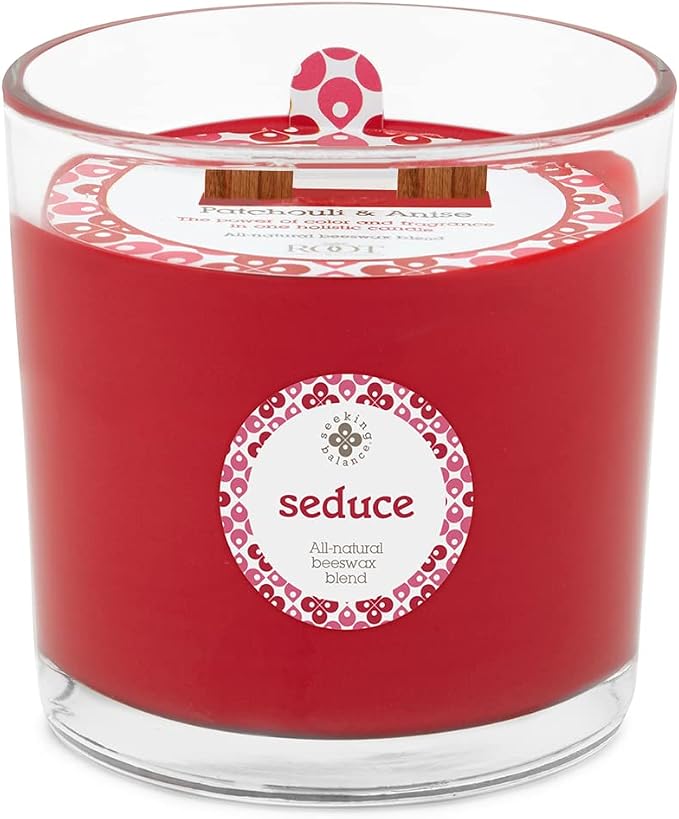 Root Candles Seeking Balance Wood Wick Spa Candle Aromatherapy Candles, 12-Ounce, Seduce: Patchouli & Anise