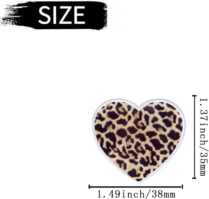 6 Pcs Heart Air Vent Clips, Leopard Print Heart Car Air Fresheners Vent Clips Long Lasting Car Diffuser Vent Clip Cute Interior Decor Charm Decoration Car Accessories for Women Girls