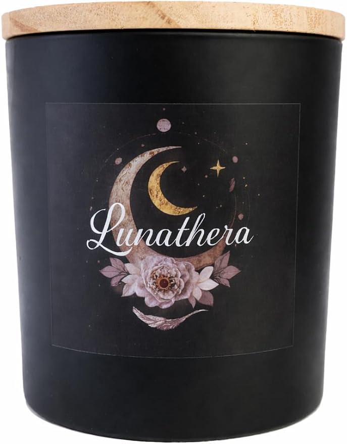 Lavender & Sandalwood Aromatherapy Soy Wax Candle for Energetic Shifts, Reflection & Restorative Healing Journeys | 10 oz Scented Candle - Lunathera Ritual Candle By Wick & Whisper