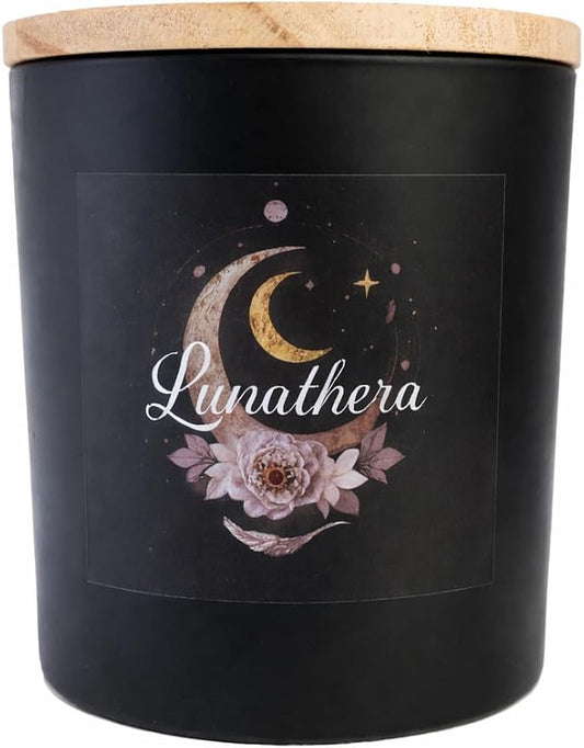 Lavender & Sandalwood Aromatherapy Soy Wax Candle for Energetic Shifts, Reflection & Restorative Healing Journeys | 10 oz Scented Candle - Lunathera Ritual Candle By Wick & Whisper