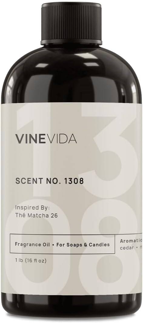 VINEVIDA Scent NO. 1308 Fragrance Oil - 16oz (1lb) - Inspired by: Thé Matcha 26 Fragrance Oil for Candle Making - Made in USA Candle Scents Scents for Soap Making