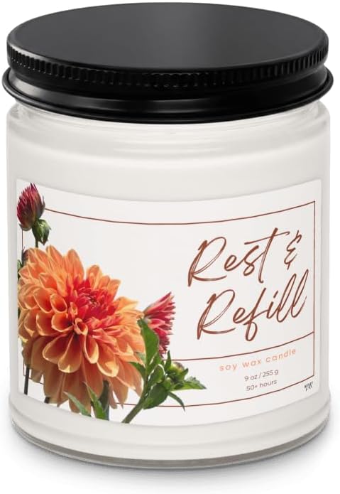 Rest & Refill Candle – Calming Scented Candle for Relaxation, Self Care & Mindful Moments | Thoughtful Gift for Mom, Women & Everyday Reset (Sea Salt & Orchid)