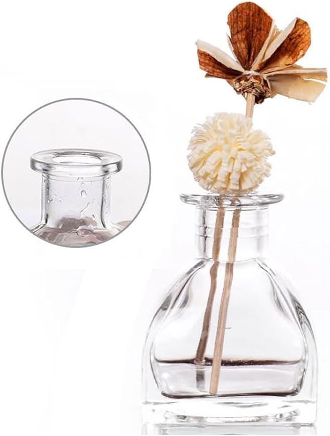 erioctry 150ml/5oz Empty Glass Diffuser Bottles - Clear Glass Refillable Pot for Essential Oils Fragrance DIY Crafts