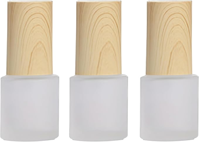 3Pcs 20ml 0.7oz Matte Glass Pump Bottles Lotion Travel Container Soap Dispenser Toiletries Bottle Containers with Plastic Lid for Shampoo Cream Liquid Essential Oils