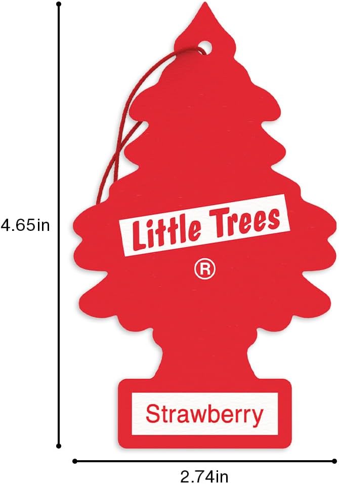 LITTLE TREES Car Air Freshener I Hanging Tree Provides Long Lasting Scent for Auto or Home I Strawberry, 6-Packs (4 Count)