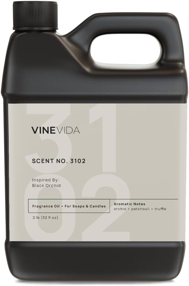 VINEVIDA Scent NO. 3102 Fragrance Oil - 32oz (2lbs) - Inspired by: Black Orchid Fragrance Oil for Candle Making - Made in USA Candle Scents Scents for Soap Making