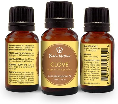 Clove Bud Essential Oil for Diffuser Aromatherapy – Best of Nature 100% Pure Undiluted Oils for DIY, Home Fragrance, and Topical Use