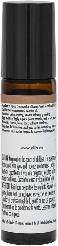 Ellia Sandalwood Essential Oil Roll-On | 10ml, 100% Pure, Therapeutic Grade