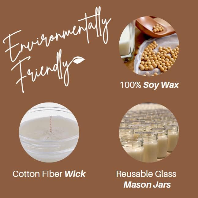 Nika's Home Coffee Latte Soy Candle - 12oz Mason Jar - Non-Toxic - Hand Poured in The USA, Long Burning 50-60 Hours Highly Scented All Natural, Clean Burning