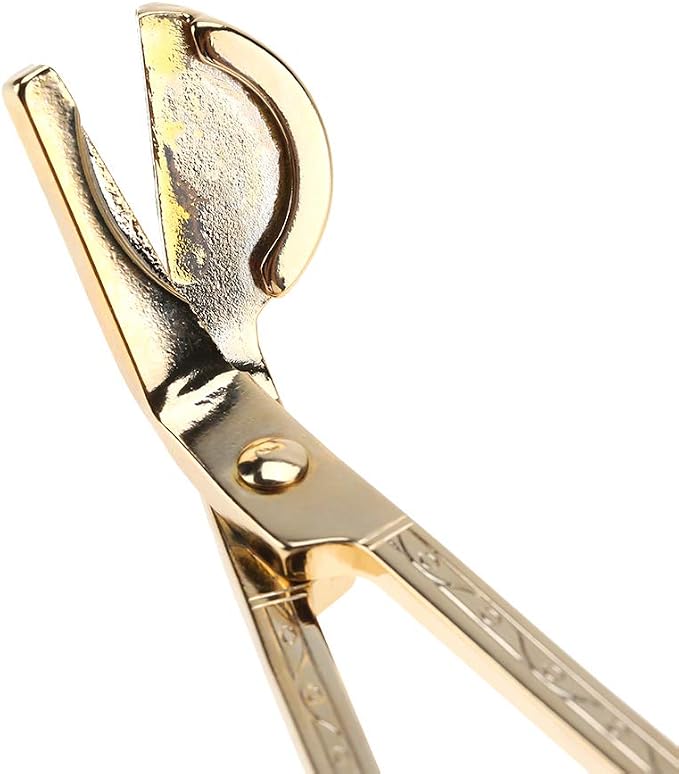Changor Stainless Steel Candle Heart Clamp/Holder Wick Trimmer Scissors Tool for Home Use, Durable and RustResistant Candle Wick Scissors for Daily Life, 1 Piece, 6.9 * 2.3in, Black (Gold)