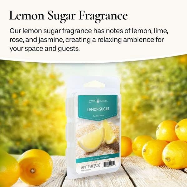 Candle Warmers Etc Classic Wax Melts 2.5oz, Lemon Sugar Fragrance (4-Pack) – Each Pack has x4 2.5 oz Wax Melts and 30 Hours of Fragrance – Perfect for bedrooms, Living Rooms, and bathrooms