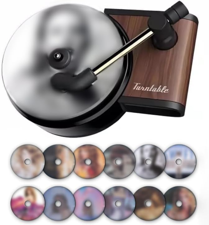 Car Air Freshener Record Player,LHJL Pop Singer Album Covers for Fans Gift, Car Vent Clip Air Diffuser with 12pcs Refill Pads Aromatherapy Tablets, Music Lovers Gifts