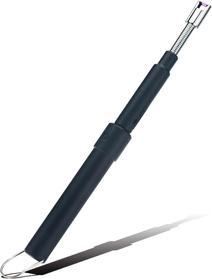 Long Lighter, Retractable Electric Lighters, Lgnition Port Can be Rotated 360°, Rechargeable via USB, lighters Suitable for Lighting Candles, barbecues, fireplaces, fire pits, etc