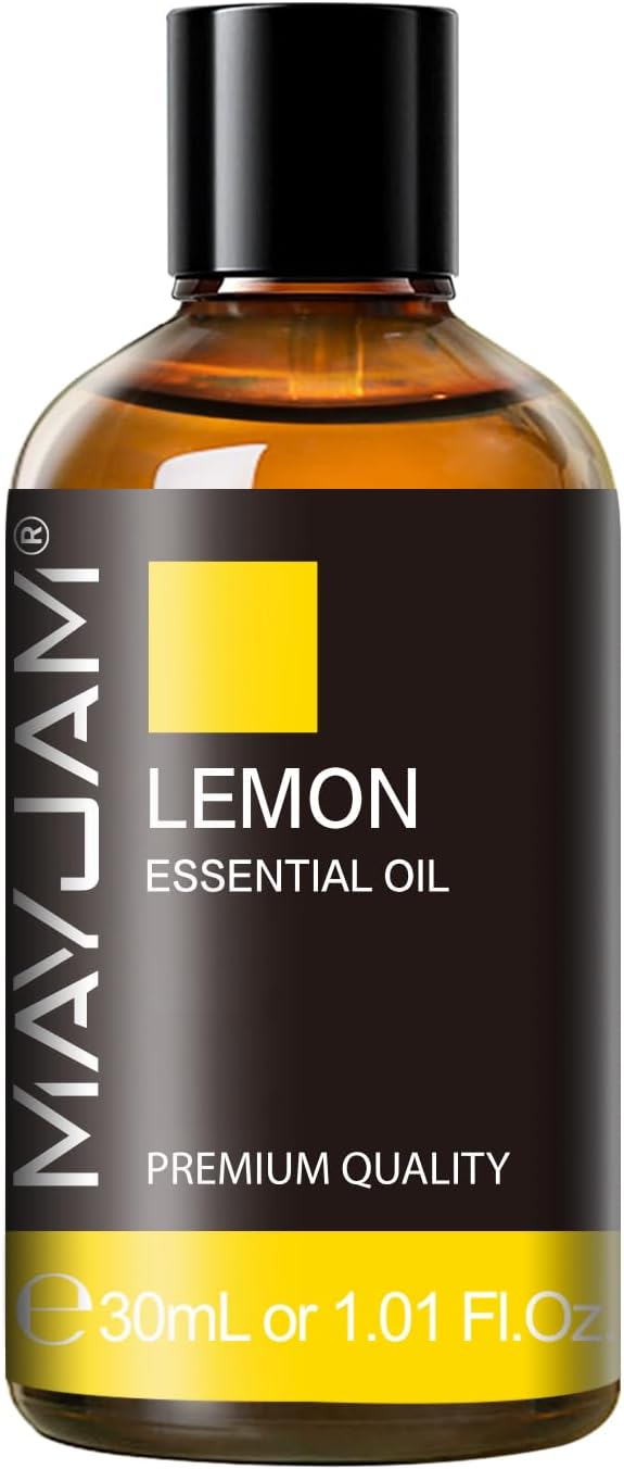 Lemon Essential Oil 30ML/1.01FL.OZ, MAYJAM Premium Lemon Oil Essential Oils with Glass Dropper, Great for Aromatherapy Diffuser and Candle Soap Making