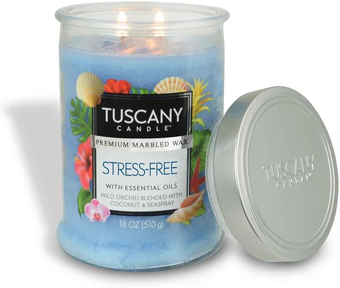 Tuscany Candle Stress-Free Long-Lasting Scented Jar Candle, 18 oz