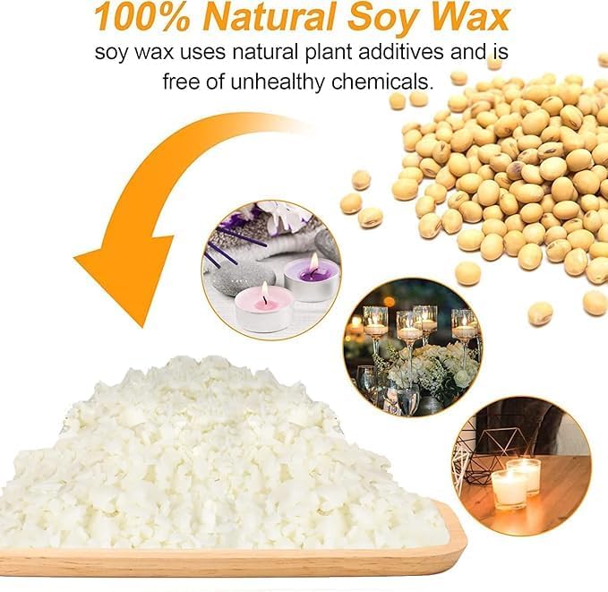 BBAXI Candle Making kit Supplies，Nature Soy Wax DIY Craft Tools with 32oz Candle Making Pouring Pot,16oz Soy Wax,Wooden Wick Holders, Candle Wicks,Stickers,Thermometer and Spoon for Beginners Adults