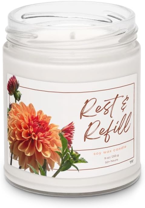 Rest & Refill Candle – Calming Scented Candle for Relaxation, Self Care & Mindful Moments | Thoughtful Gift for Mom, Women & Everyday Reset (Sea Salt & Orchid)