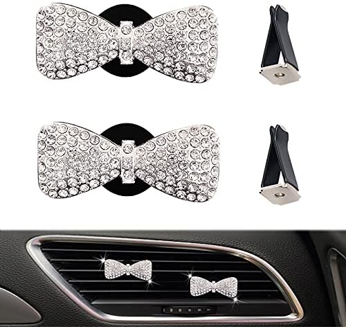 Car Decor Fresheners For Women Bling Accessories Air Outlet Decoration Aromatherapy Vent Clip Charm Freshener Set of 2,Bows
