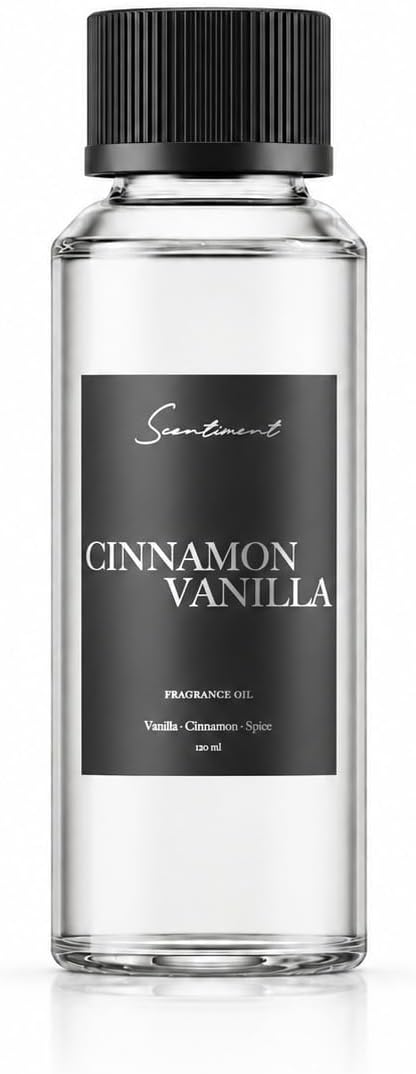 Scentiment Cinnamon Vanilla Diffuser Oil - Premium Hotel Scent with Notes of Cinnamon, Vanilla & Spice Home Scent, Aromatherapy Fragrance Oil Diffuser Refill - 4.06 fl oz (120 mL)