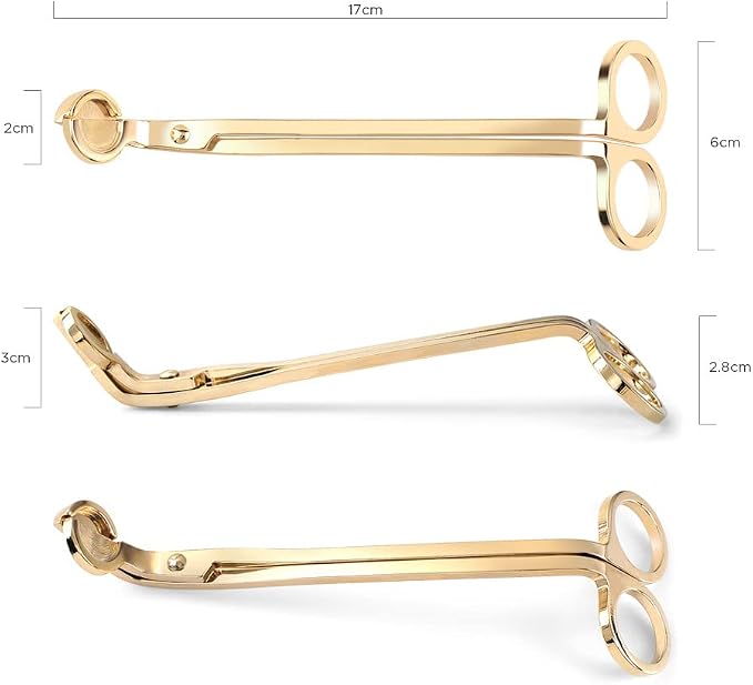 AIM & GGKK Candle Snuffer Gold Copper Trimmer Wick Antique Brass Candle Wick Clipper Wick Cutter Scissor