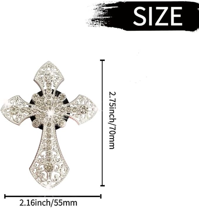 4Pcs Bling Cross Air Vent Clips,Crystal Car Vent Clip,Interior Accessories,Air Fresheners Vent Clips Car Diffuser Vent Clip Rhinestone Diamond Cross Car Decoration Car Interior Decor Car Accessorie