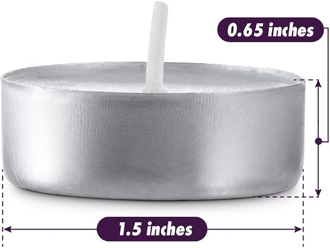 MontoPack Unscented Tea Light Candles 100 Pack | 4 hours, White, Smokeless, Dripless Small Votive Paraffin Tealights | Long-Lasting for Home, Shabbat, Weddings, Events, Emergencies | Mini Candles Bulk