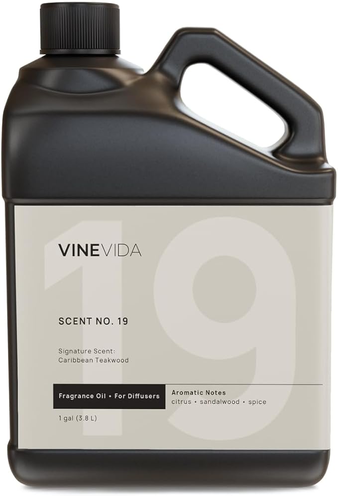 VINEVIDA [128 Fl Oz] Caribbean Teakwood Fragrance Oil for Cold Air Diffusers, Essential Oils for Diffuser Oil Refill & Air Freshener Room Spray
