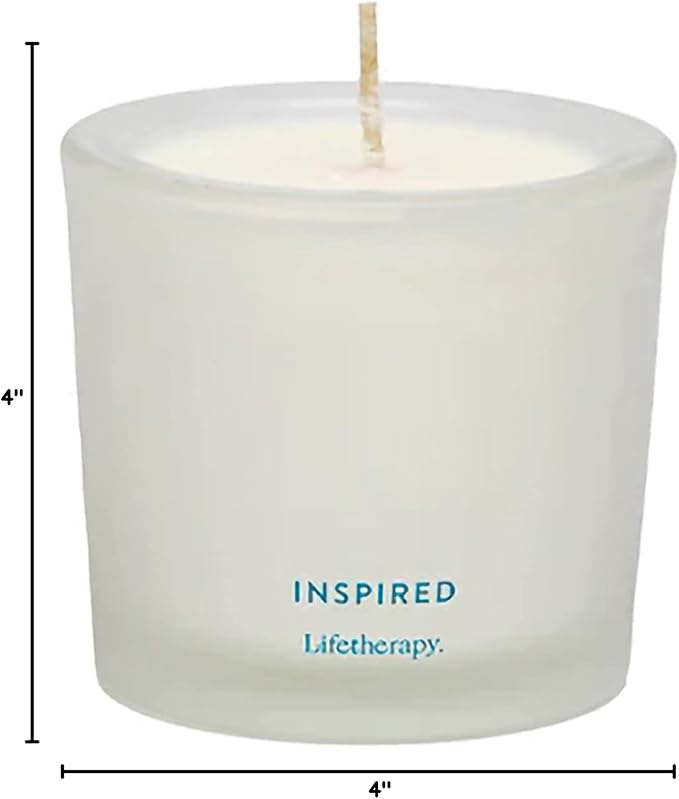 Lifetherapy Inspired Scented Soy Votive Candle, Natural Wax, 2.5 Oz | Scented soy votive candle with clean burn, long lasting fragrance, and natural wax for home décor