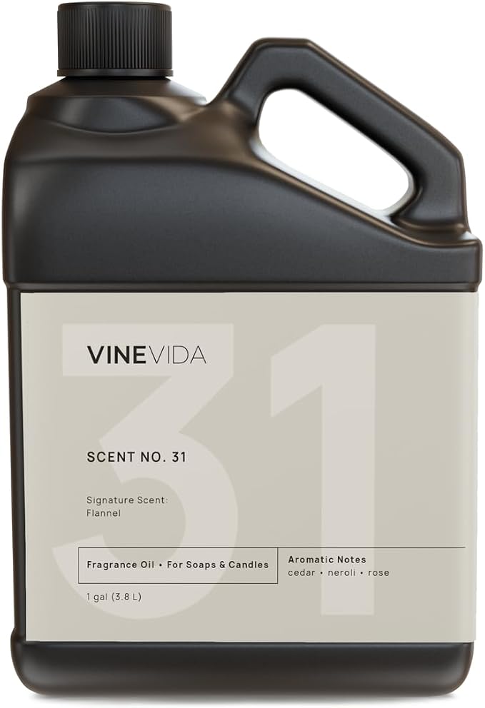 VINEVIDA [128oz] Flannel Fragrance Oil for Candle Making - Made in USA Scents for Soap Making - Natural Candle Fragrance Oil