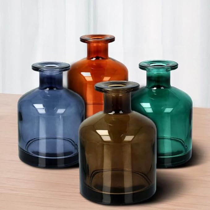 150ml/5oz Blue Empty Glass Diffuser Bottle Aromatherapy Jar Container Fragrance Accessories Use for DIY Replacement Diffuser Sticks Sets Essential Oils Crafts Decor