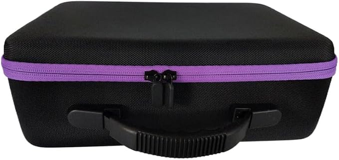 Hard Shell Essential Oil Storage Carrying Case with Foam Insert for 5ml 10ml 15ml Bottles, Portable Double-Layer 120 Bottle EVA Essential Oil Storage Holder Organizer Travel Bag for Yoga(Black,Purple)
