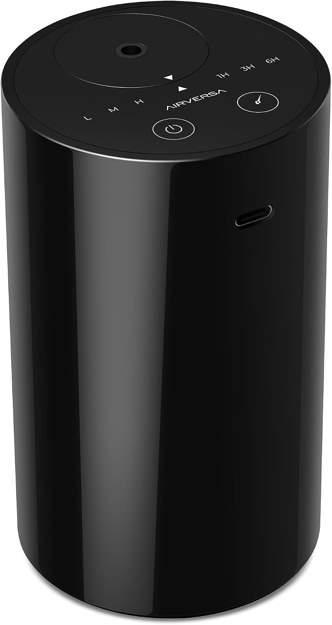 Airversa Replacement Nozzle with Flat Mirror Top, Bottom-Push Release Design, Same as AN8 (20 mL, Black)