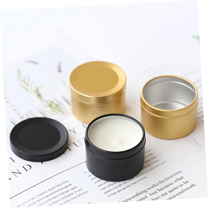 SHINEOFI 8pcs Aluminum Alloy Candle Jars for DIY Candles Portable Storage for Home and Office Supplies for Aromatherapy and Making