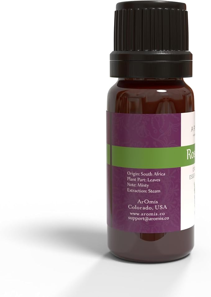ArOmis Organic Rosemary Essential Oil - 100% Pure Therapeutic Grade - Undiluted, Premium Oil - 150 Micron Filtered, Perfect for Aromatherapy Diffusers (10ml / 0.34 fl oz)