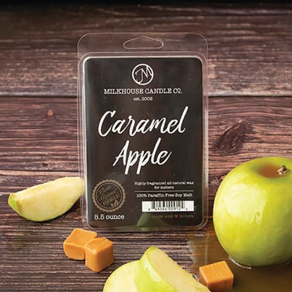 Milkhouse Candle Company Caramel Apple Soy Wax Melts – Apple Slices | Cinnamon | Sweet Vanilla Scented - 5.5 oz, Hand-Poured, Premium Fragrance Oil, Made in the USA