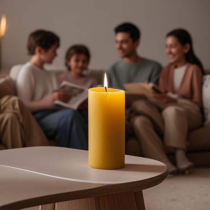 Beeswax Candles Pillar 10 Pack, 2x4 Inch Non Toxic Bees Wax Candle for Home, Long-Lasting Burn Natural Honey Scented Pillar Candle for Air Purification, Emergency, Meditation