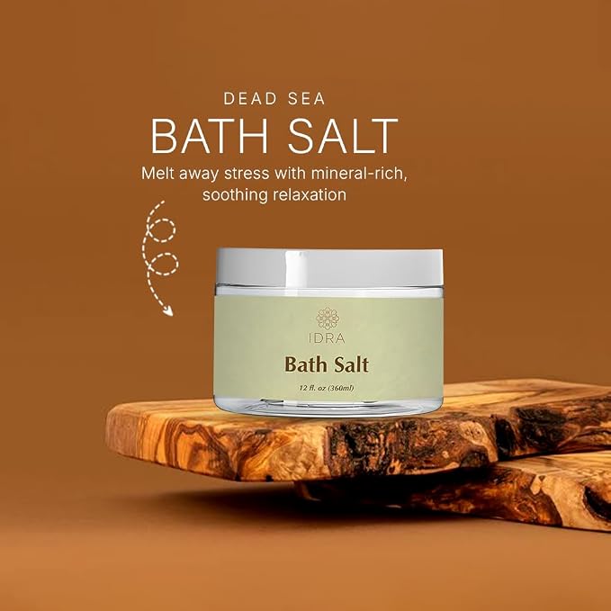 IDRA Deep Calm Ritual Set – Relaxing Bath & Body Gift Set with Dead Sea Bath Salts, Massage Oil, Face Mist & Essential Oil | Spa Self-Care Kit for Stress Relief & Better Sleep