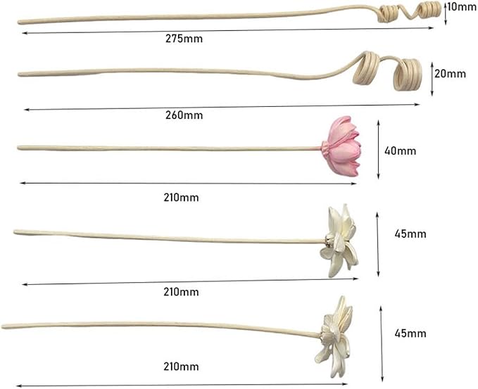 Artificial Flower Rattan Sticks Set Fireless Fragrances Reed Diffuser Stick Essential Oil Aroma Diffuser Sticks DIY Ornaments Home Decor - Style 1