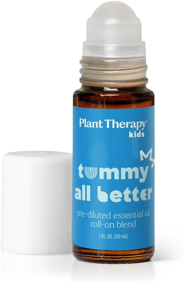 Plant Therapy Tummy All Better Roll-On 30 mL (1 oz) Pre-Diluted and Mess-Free for Easy Application, Supports a Healthy Digestive System, Soothes Stomach Cramps, Great for Travel-Related Queasiness