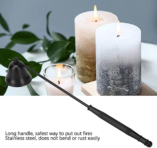Candle Snuffer Set, Vintage Black Long Handle Stainless Steel Candle Snuffer for Safely Extinguishing Flames Minimal Smoke Home Decor