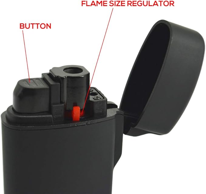 Mini Torch Lighter Windproof Jet Flame Butane Refillable Pocket Lighter for Candles, Outdoor, Camping, Fireplaces, Gas Stove, BBQ & Survival Gear, Pack 1, Black Color (Butane not Included)
