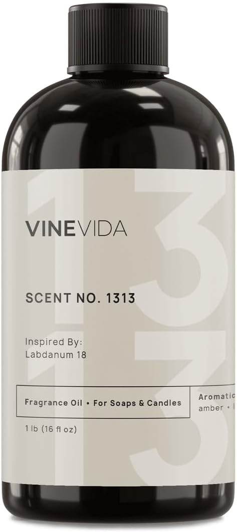 VINEVIDA Scent NO. 1313 Fragrance Oil - 16oz (1lb) - Inspired by: Labdanum 18 Fragrance Oil for Candle Making - Made in USA Candle Scents Scents for Soap Making
