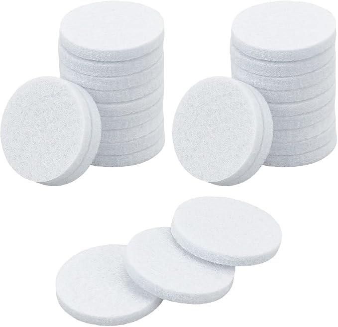 WADORN 100Pcs 30mm Round Aromatherapy Diffuser Refill Pad, Essential Oil Diffuser Replacement Refill Pads Microfiber Absorbing Circle Essential Pads for Diffuser Necklace Vent Clip Home Car