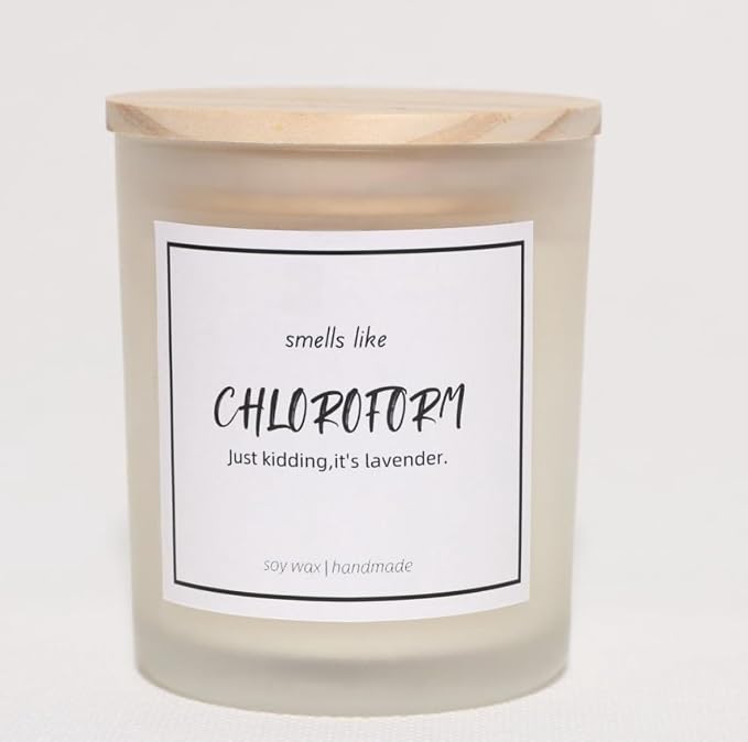 True Crime Gifts for Women, Serial Killer Gifts for Women, Crime Junkie Merch, Stress Relief - Smells Like Chloroform Scented Candle, Natural Soy Wax & Natural Essential Oils